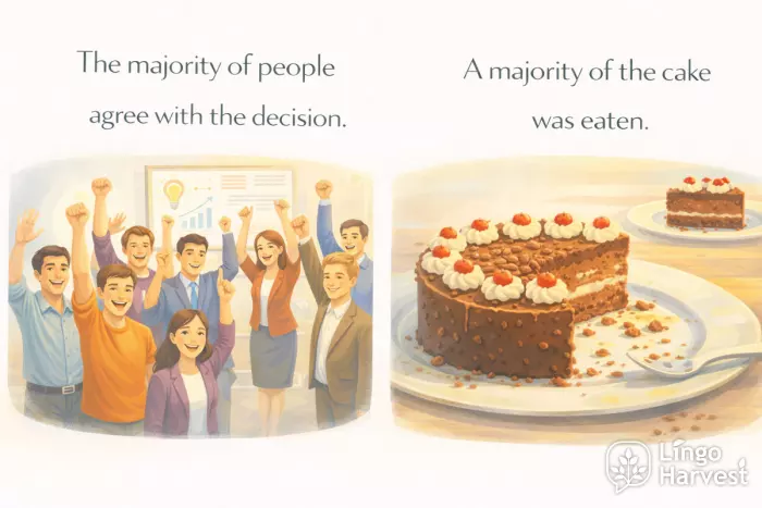 majority agreement people and majority of cake eaten