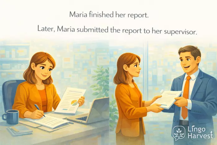 maria completed report and submitted it to supervisor