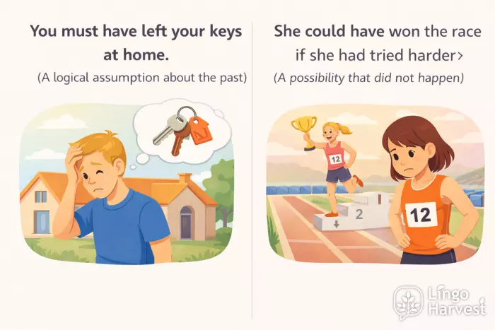 modal perfect past must have could have example