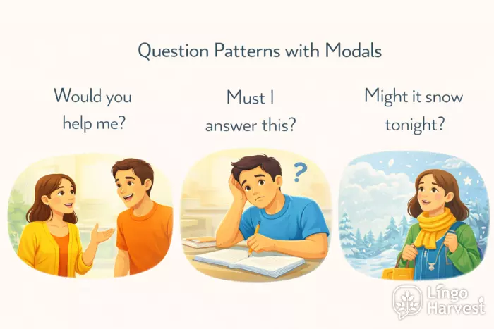 modal verb questions would must might examples