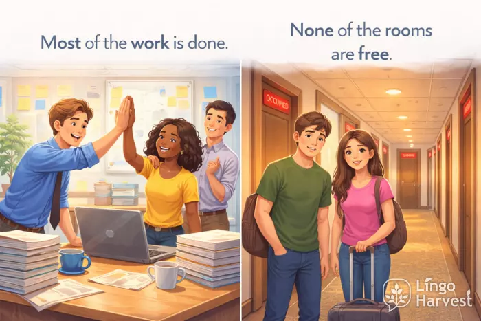 most of the work done vs none of the rooms free contrast