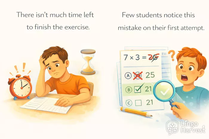 not much time left few students notice mistake