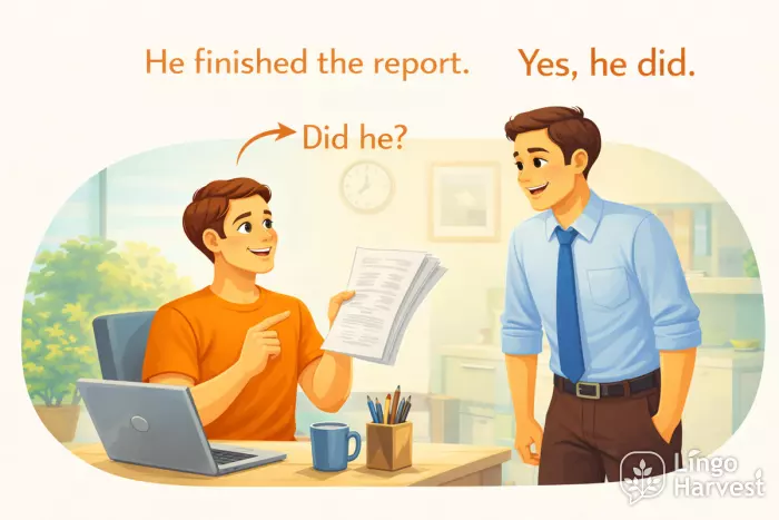 past simple statement tag question short answer