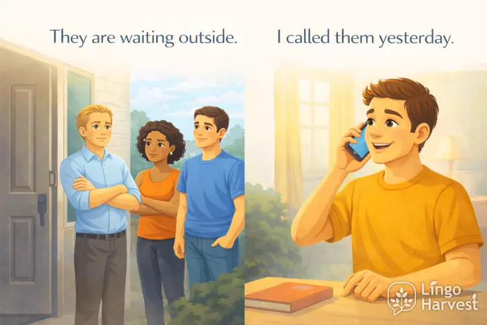 people waiting outside and phone call yesterday scene