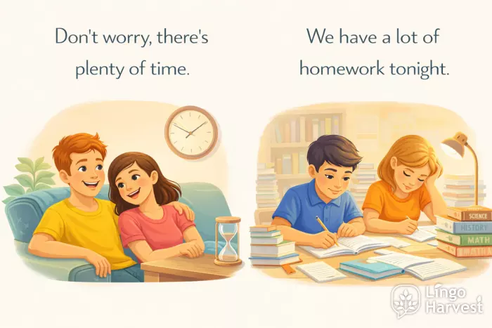 plenty of time vs a lot of homework tonight