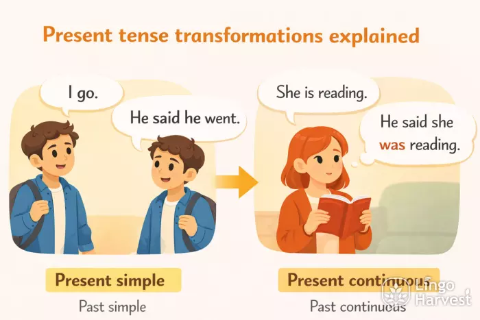 present tense to past in reported speech