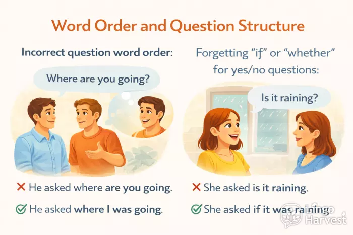 reported questions word order if whether grammar examples