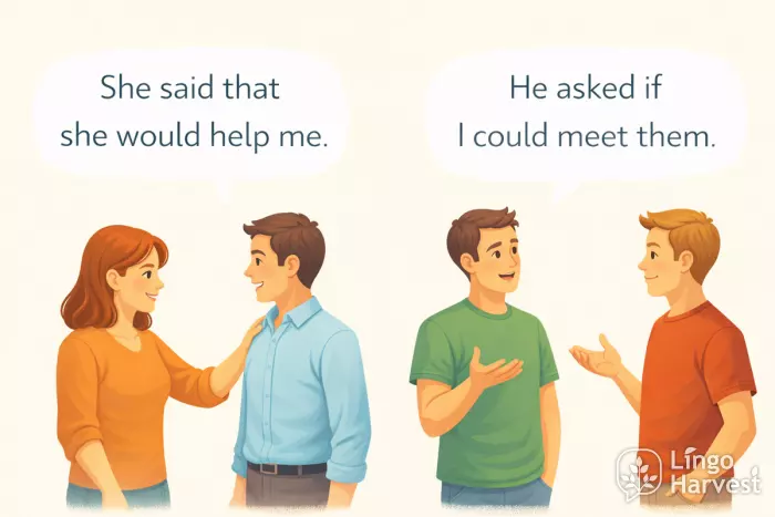 reported speech examples said that asked if