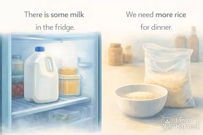 some milk in fridge and needing more rice for dinner
