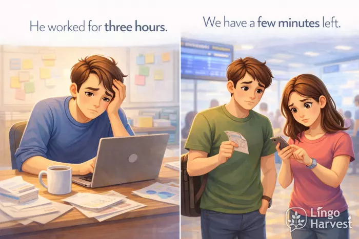 three hours of work vs only a few minutes left
