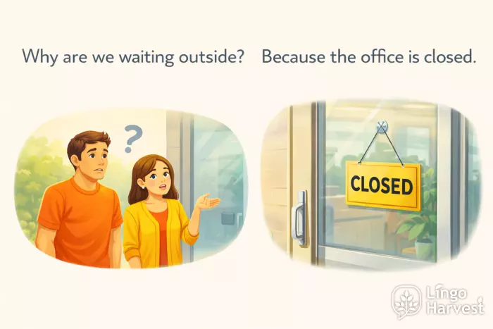 why because office closed waiting outside