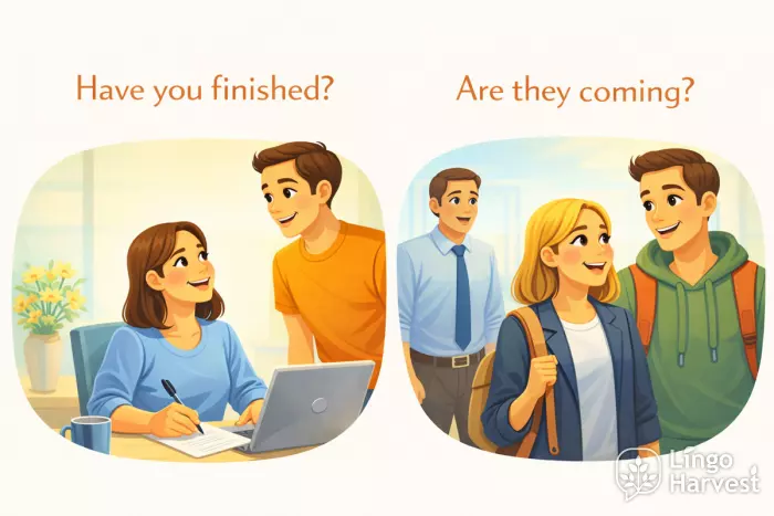 yes no questions have you finished are they coming