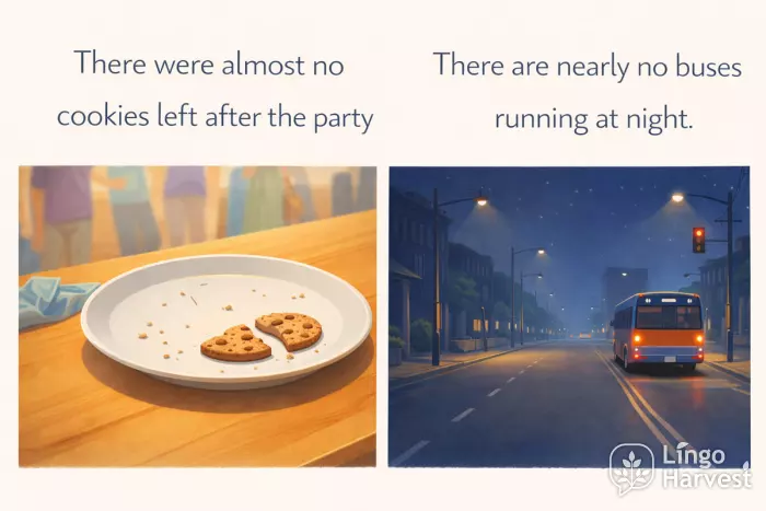 almost no vs nearly no examples cookies buses