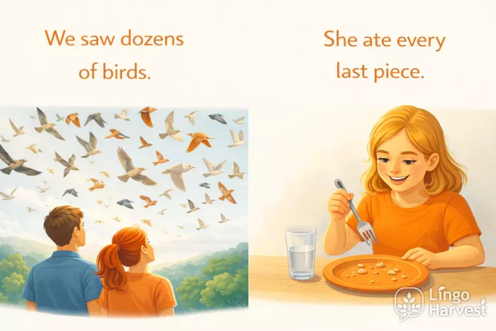 dozens of birds quantity expression every last piece