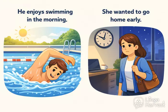 enjoy swimming morning wanted go home early