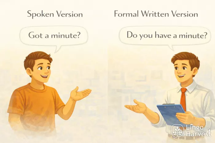 got a minute vs do you have a minute spoken and formal