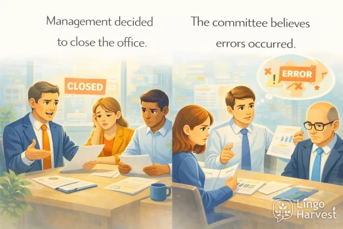 management decision office closure and committee error review