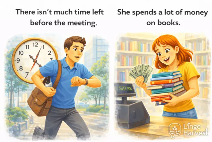 much time left before meeting and a lot of money on books