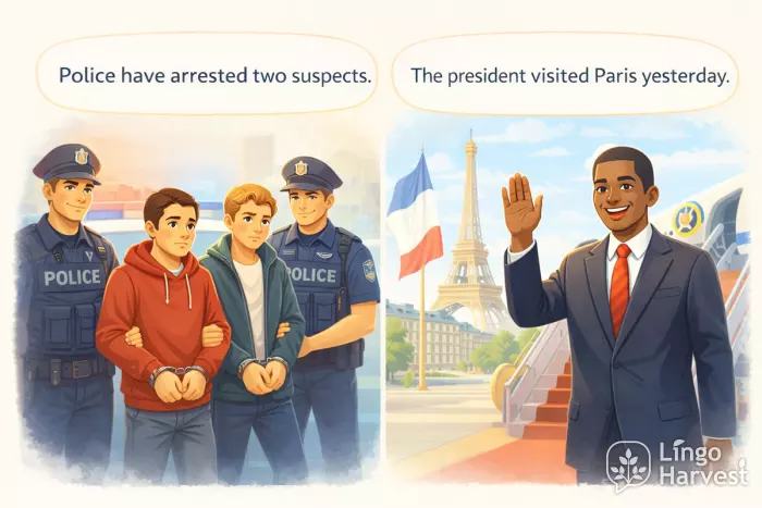 news tenses police arrest president Paris