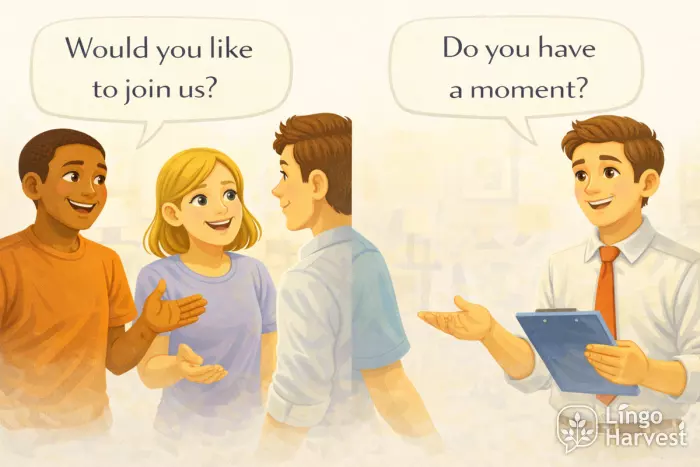 polite invitations and asking for a moment
