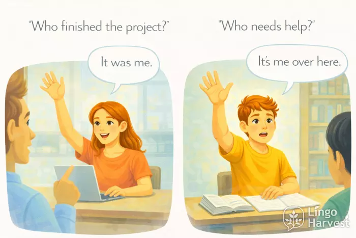 pronoun answers it was me classroom questions