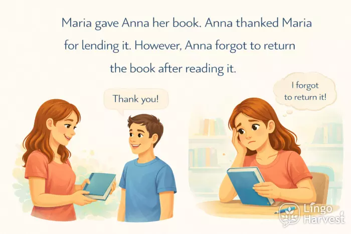 pronoun reference clarity Maria Anna book lending