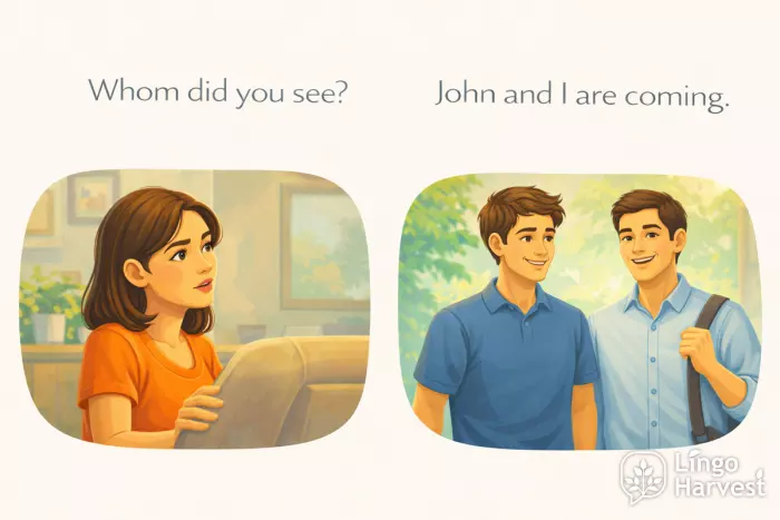 pronoun usage whom subject pronouns John and I