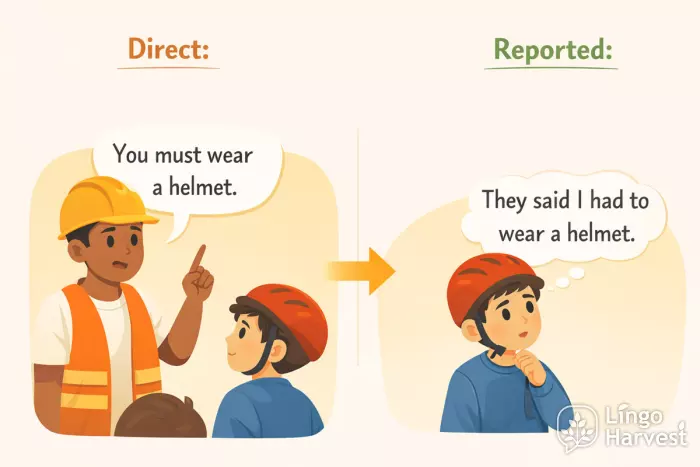 reported speech must to had to helmet rule