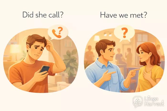 yes no questions did she call have we met