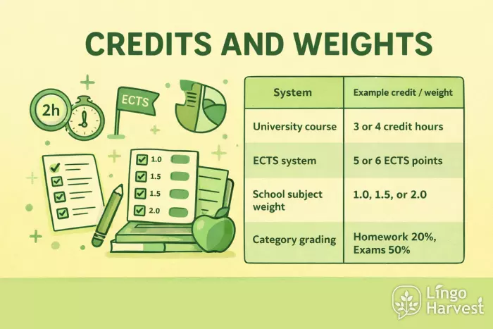 Credits and weights grade calculation