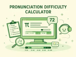 Pronunciation Difficulty Calculator – Read Aloud Score (0–100)