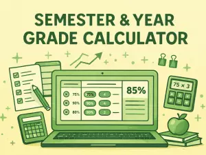 Semester & Year Grade Calculator – Weighted Average by Credits