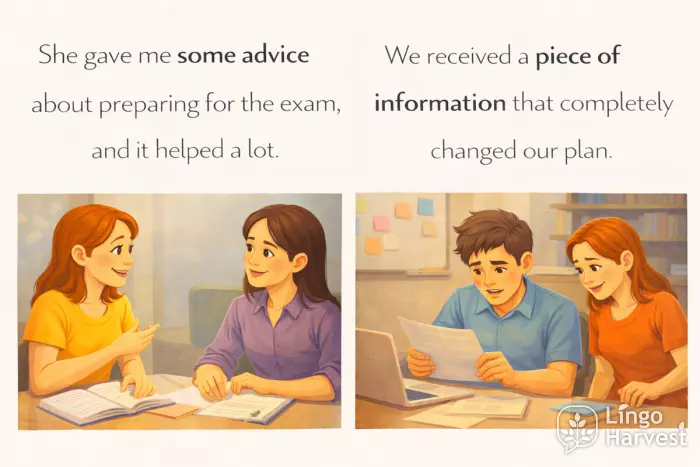 some advice vs a piece of information examples