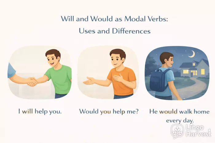 will vs would modal verbs uses differences examples