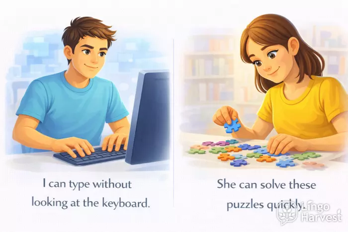 Ability expressed with can in present tense