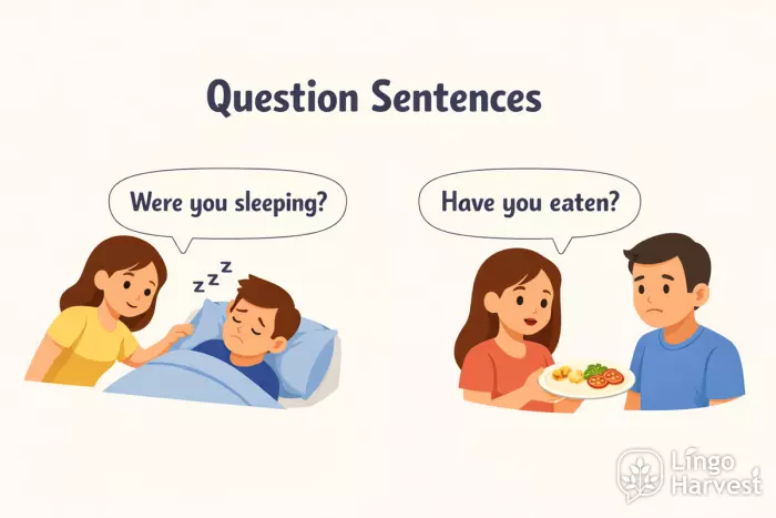 english question sentences were you sleeping have you eaten