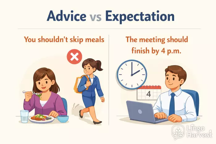 should advice vs expectation meal meeting examples