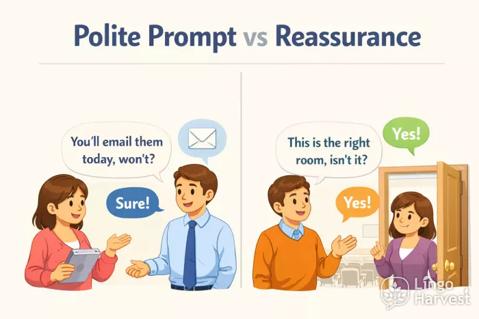 tag questions polite prompt reassurance examples