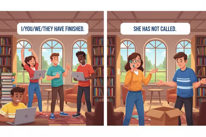 Everyday moment related to form have/has past participle