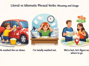 Literal vs Idiomatic Phrasal Verbs: Meaning and Usage