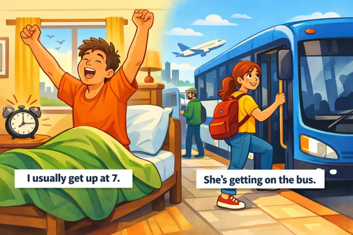 Phrasal verb patterns for change and movement