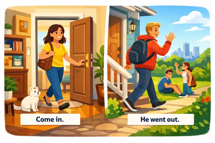 Come and go phrasal verb pattern recognition