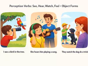 Perception Verbs: See, Hear, Watch, Feel + Object Forms