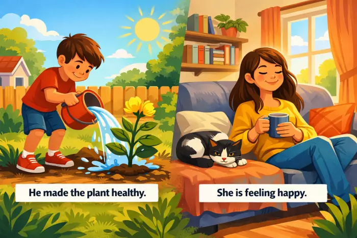 Result verb plus adjective change patterns