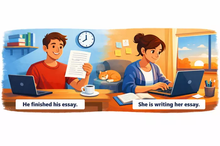Choosing verb aspect by intended meaning
