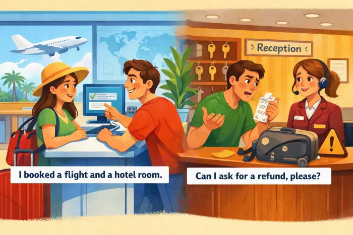 Travel service verb collocation patterns