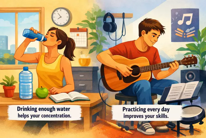 Gerund subjects for activities and habits