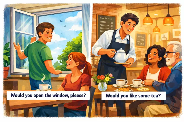 Polite requests and hypothetical speech patterns with would