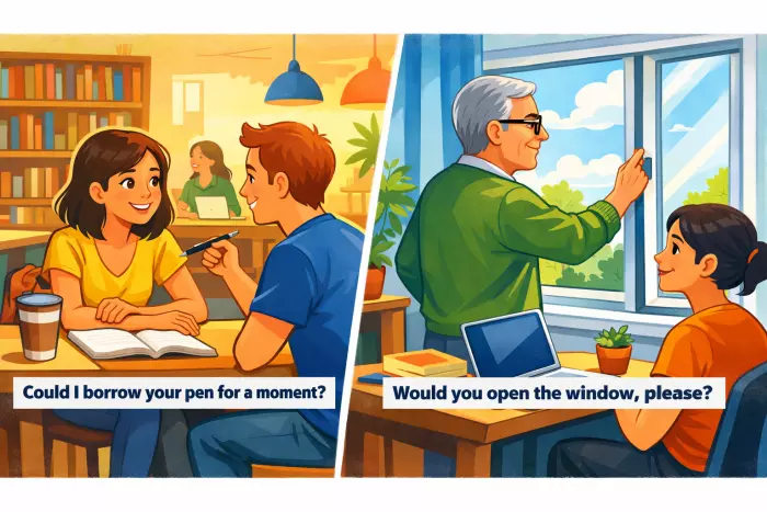 Modal verb question patterns for polite requests