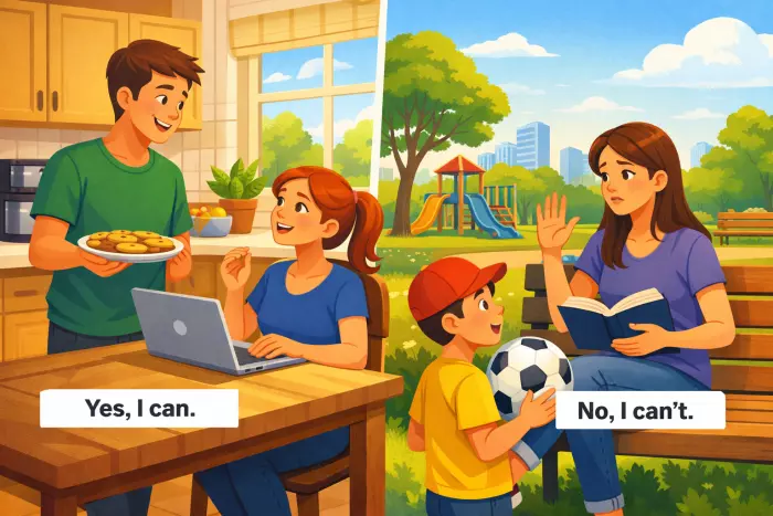 Modal verb short-answer pattern and examples